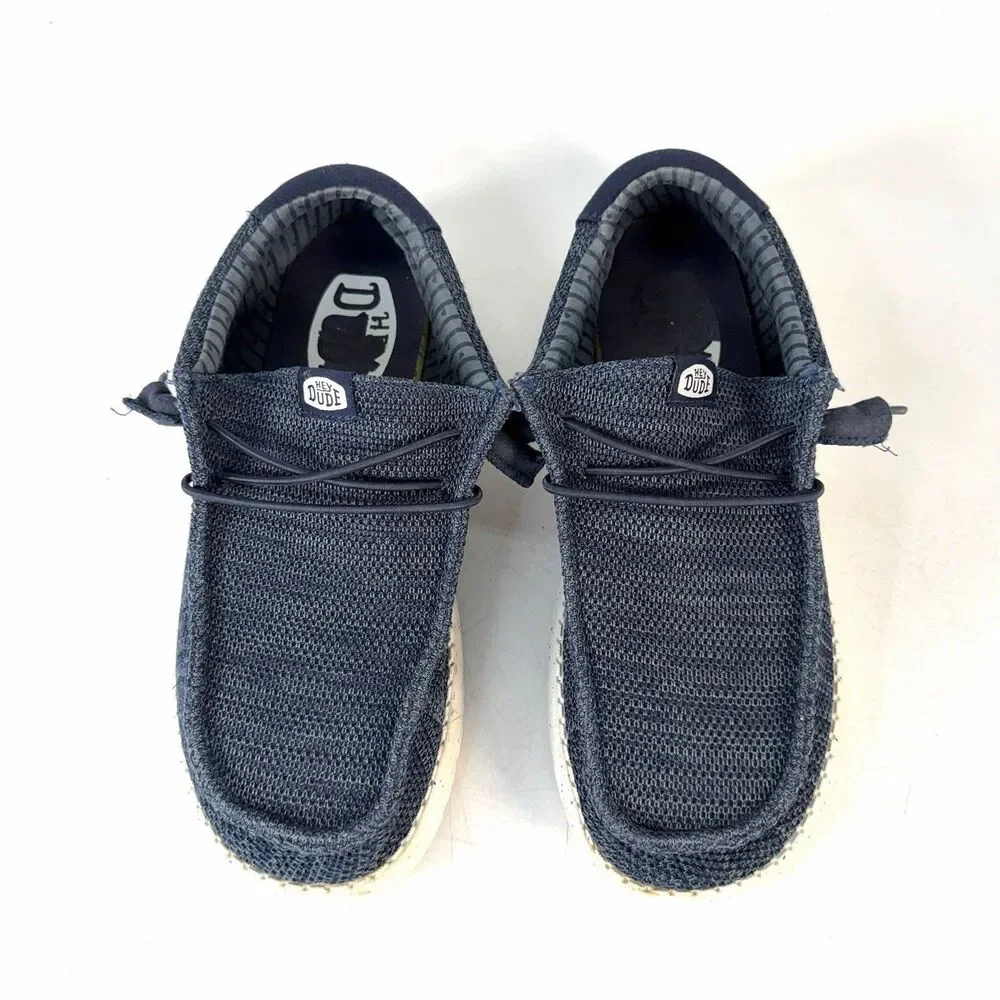 Hey Dude Wally Stretch Sox Navy Men's slip on shoes Sz 8 41898-410